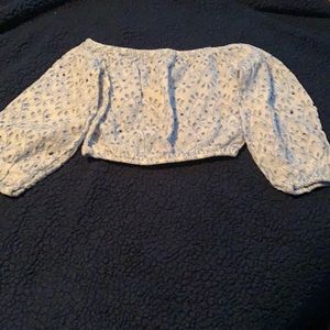 Crop off the shoulder top